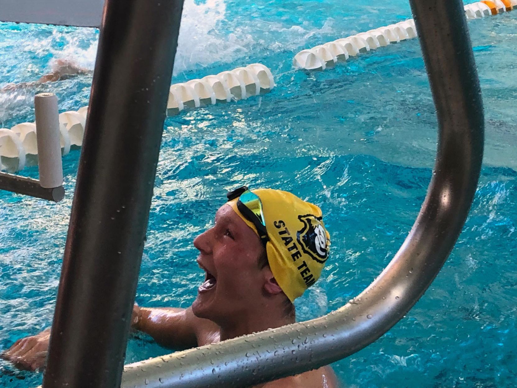 Davis in pool